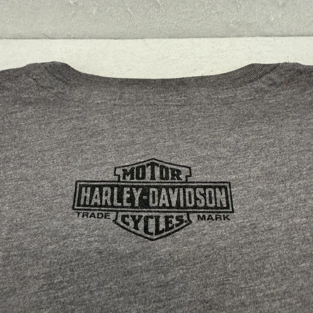 Harley-Davidson Shirt Mens Large Grey Skull Shield Logo‎ 50/50 Tee 99032-17VM